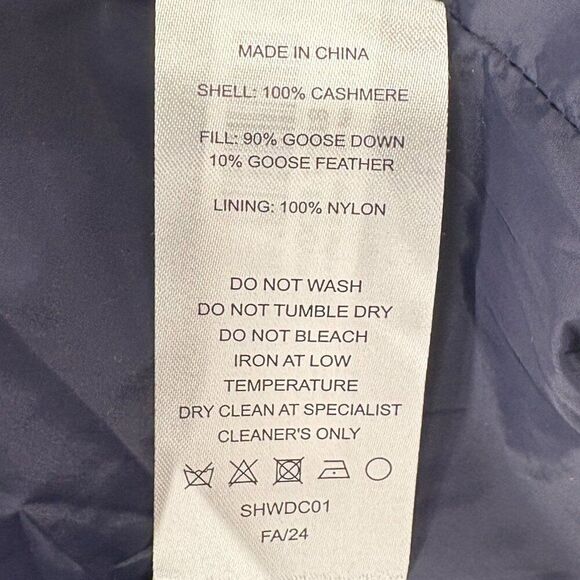 NWT Quince Mongolian Cashmere Puffer Jacket Men’s Medium True Navy $499 - Picture 11 of 13